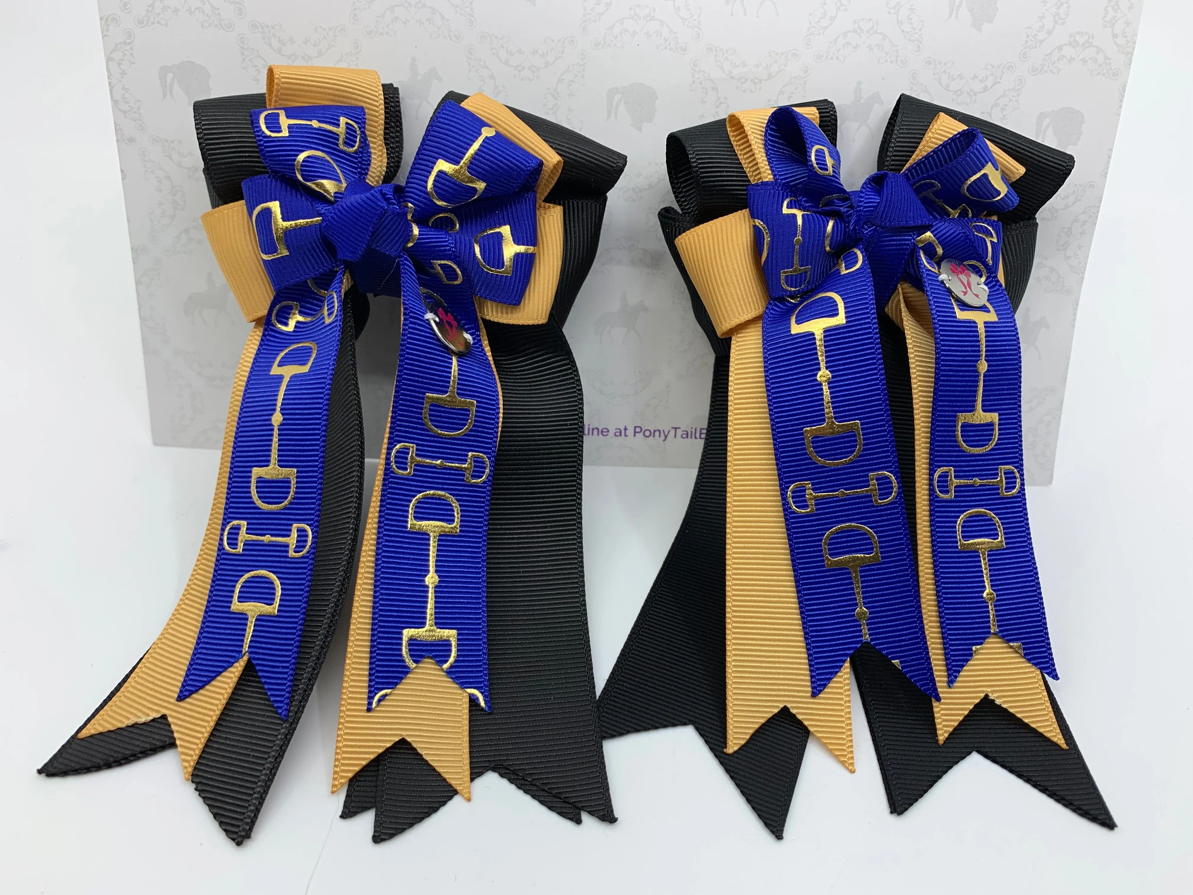 PonyTail Bows- Royal Blue Glitz Bits