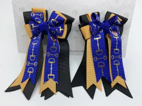 PonyTail Bows- Royal Blue Glitz Bits