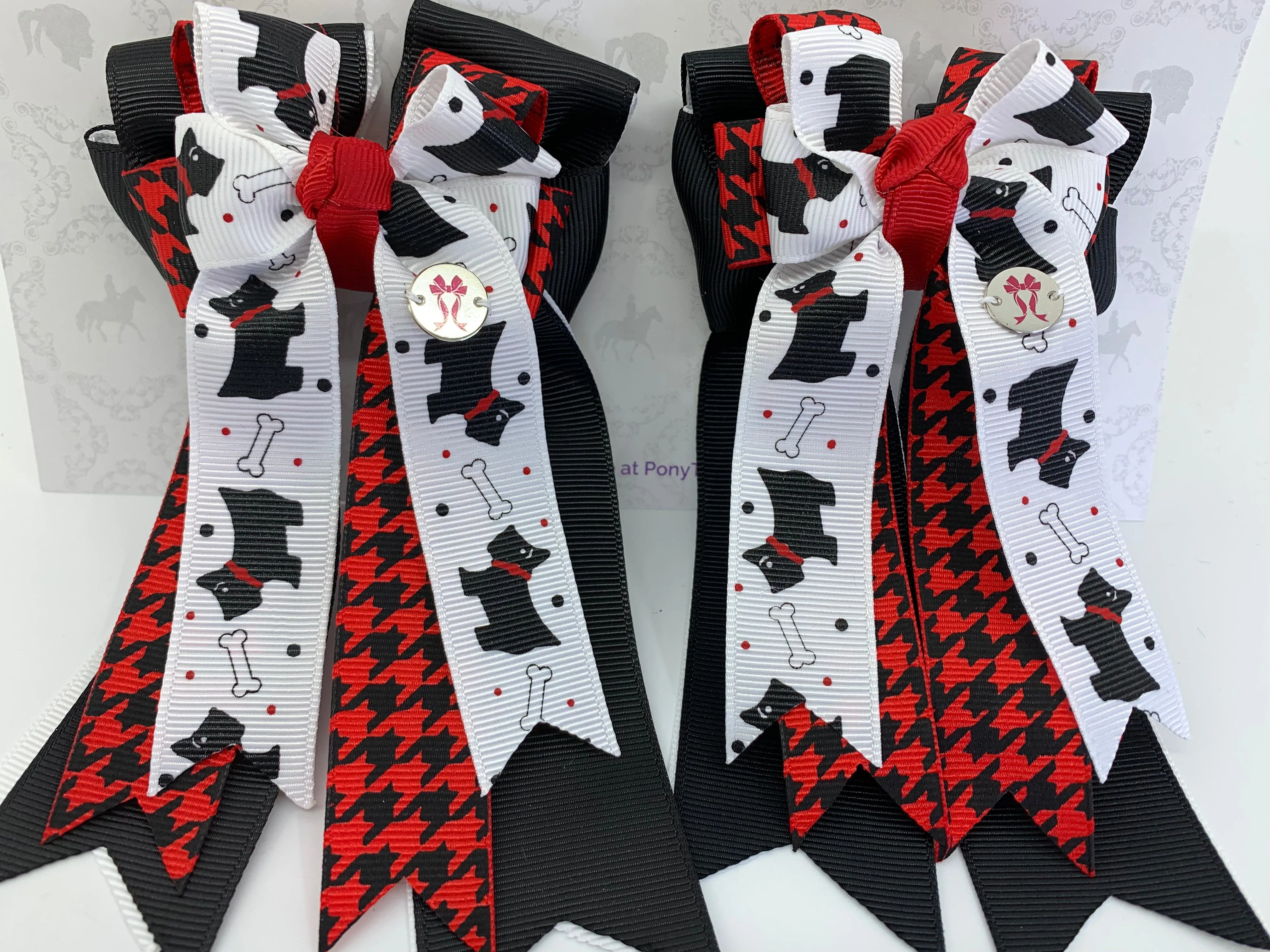 PonyTail Bows- Scottie Dogs