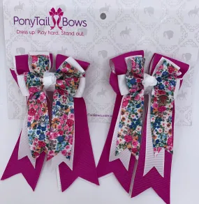 PonyTail Bows- Spring Fuchsia