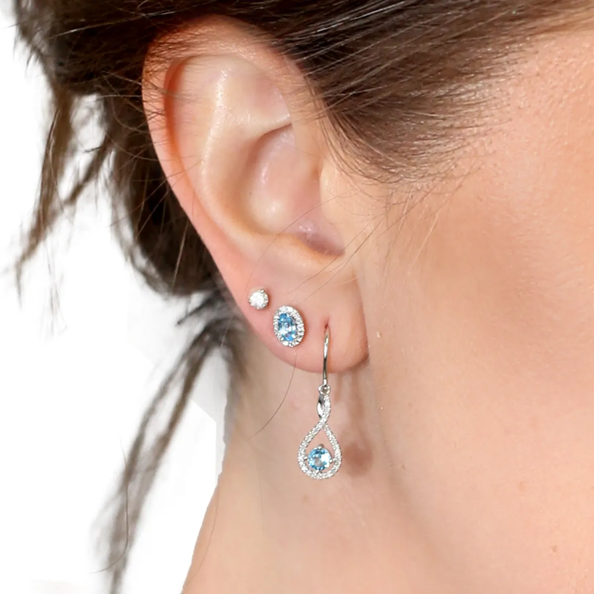 Popsicle Blue Topaz & Diamond Earrings