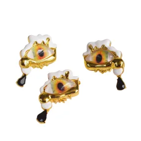 Pre Order:  Alloy Resin Eyes Charms Earrings   Ring   Brooch