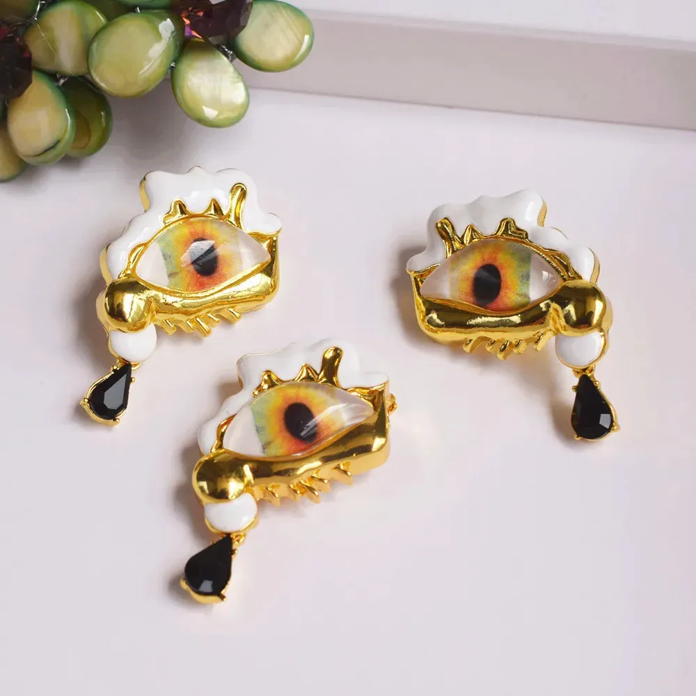 Pre Order:  Alloy Resin Eyes Charms Earrings   Ring   Brooch