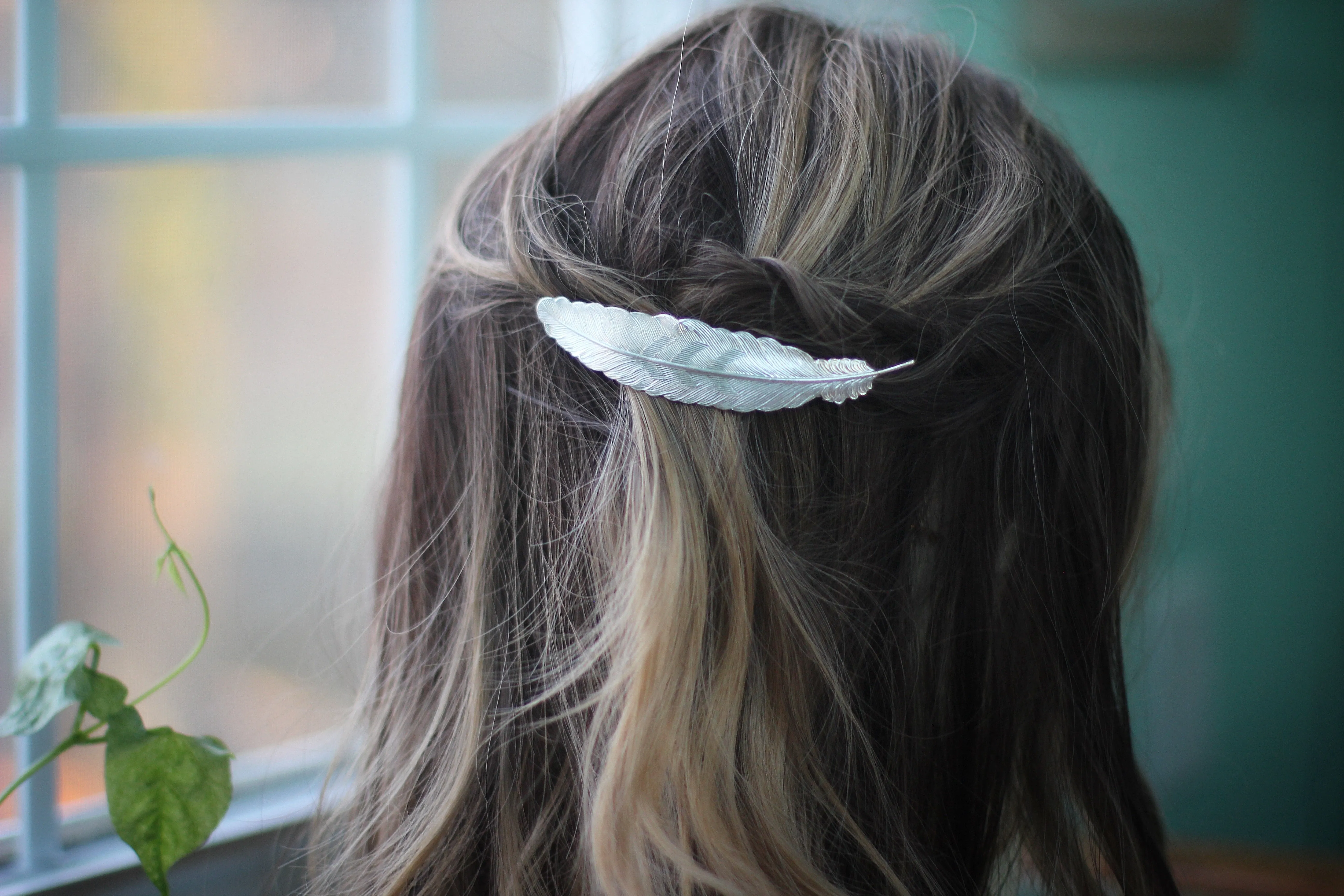 Preorder* Large Feather Barrette