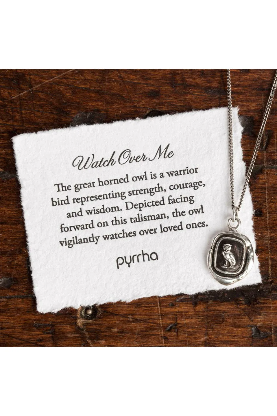 Pyrrha "Watch Over Me" Talisman 18" Fine Curb Chain (1.5mm)