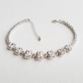 Radiant Cut Cubic Zirconia Bridal Bracelets-Riley