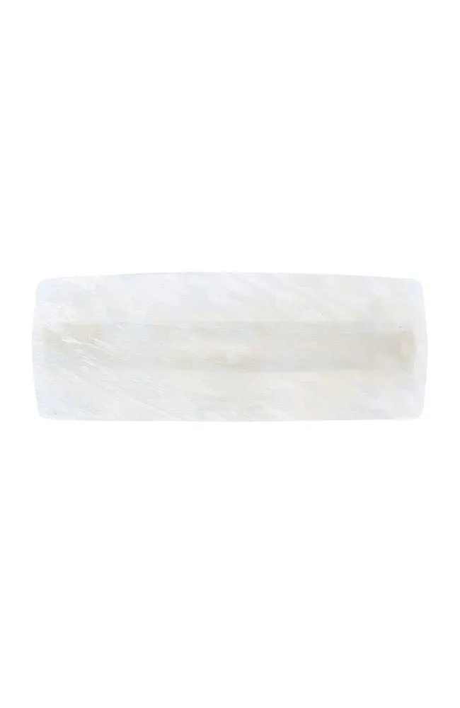 Rectangle Volume Barrette - Neige