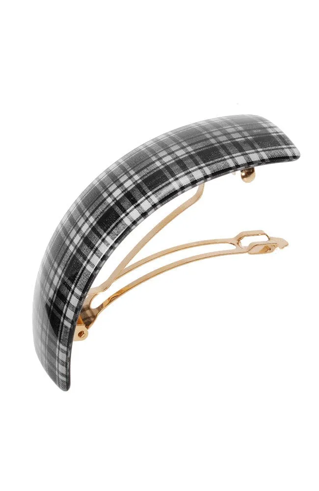 Rectangle Volume Barrette - Tartan Plaid