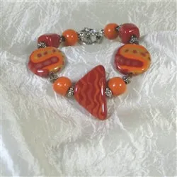 Red Fair Trade Bead Bracelet Kazuri Bracelet