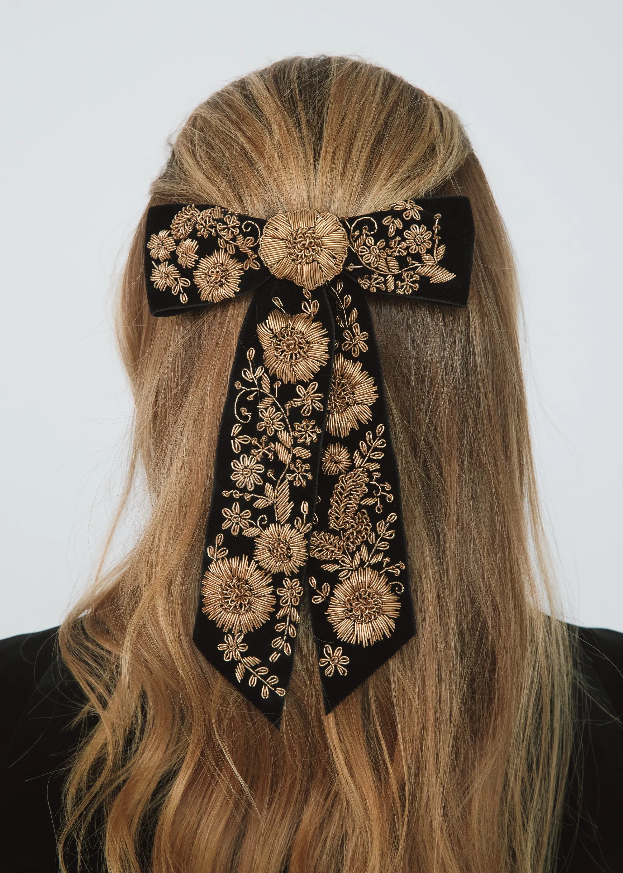 Renata Bow Barrette -- Gold