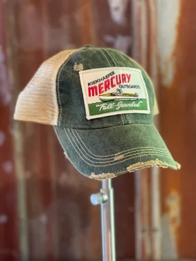 Retro Outboard Hat "rectangle" - Distressed Dark Green