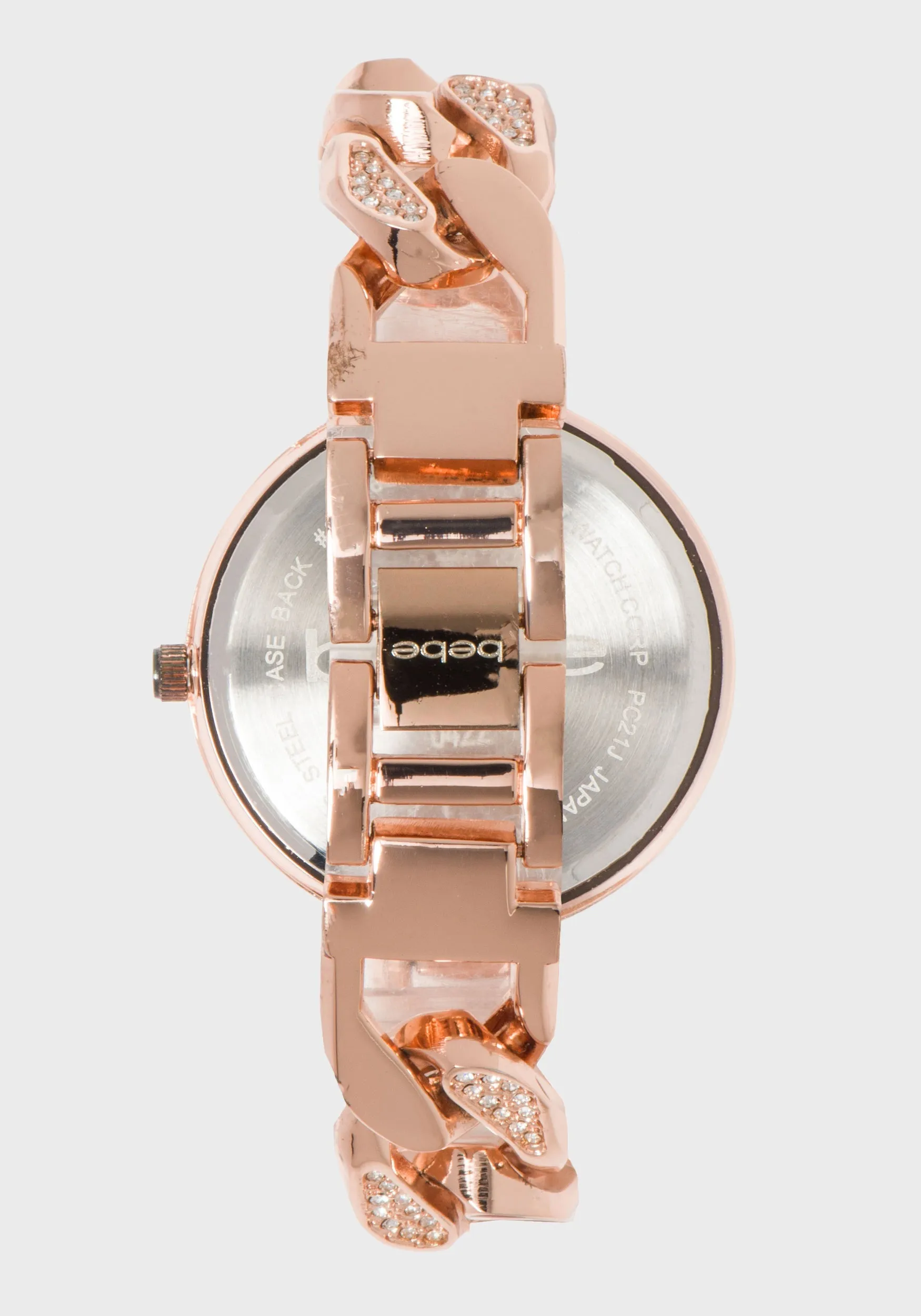 Rose Gold Crystal Logo Watch Set