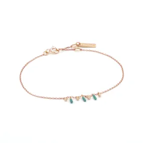 Rose Gold Dotted Triple Drop Bracelet