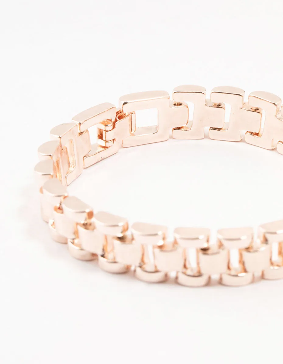 Rose Gold Plated  Watch Chain Bracelet