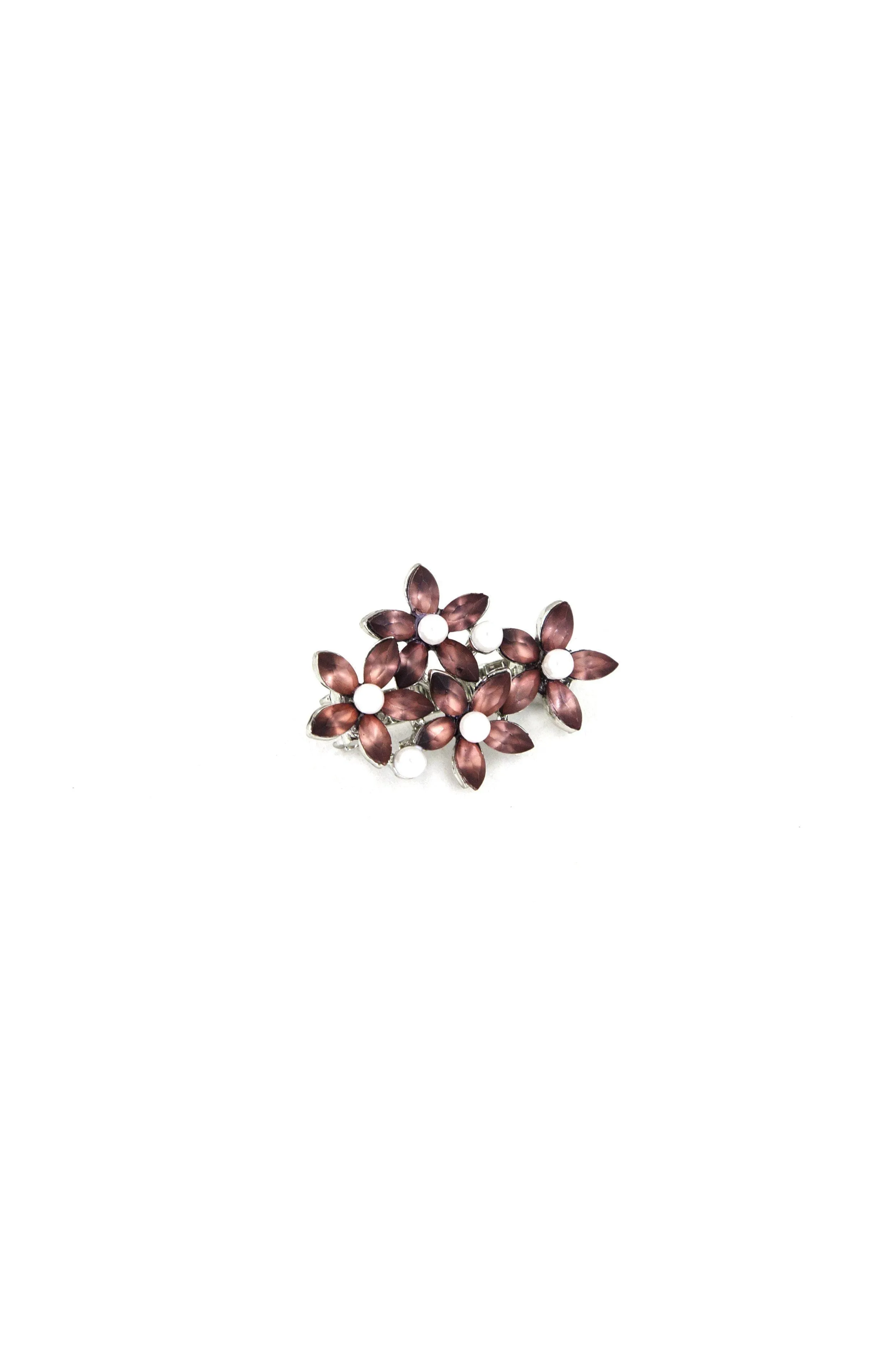 Royal Pearl Floral Magnetic Barrette