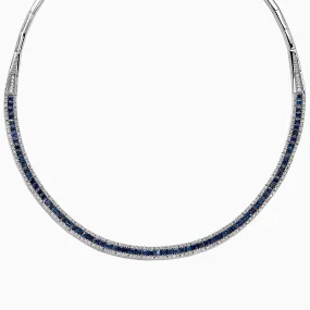 Royale Bleu 14K White Gold Sapphire and Diamond Necklace, 11.21 TCW