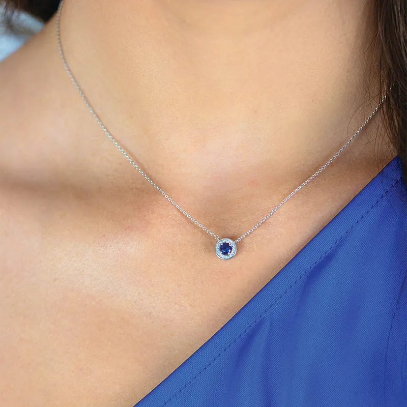 SAPPHIRE HALO NECKLACE