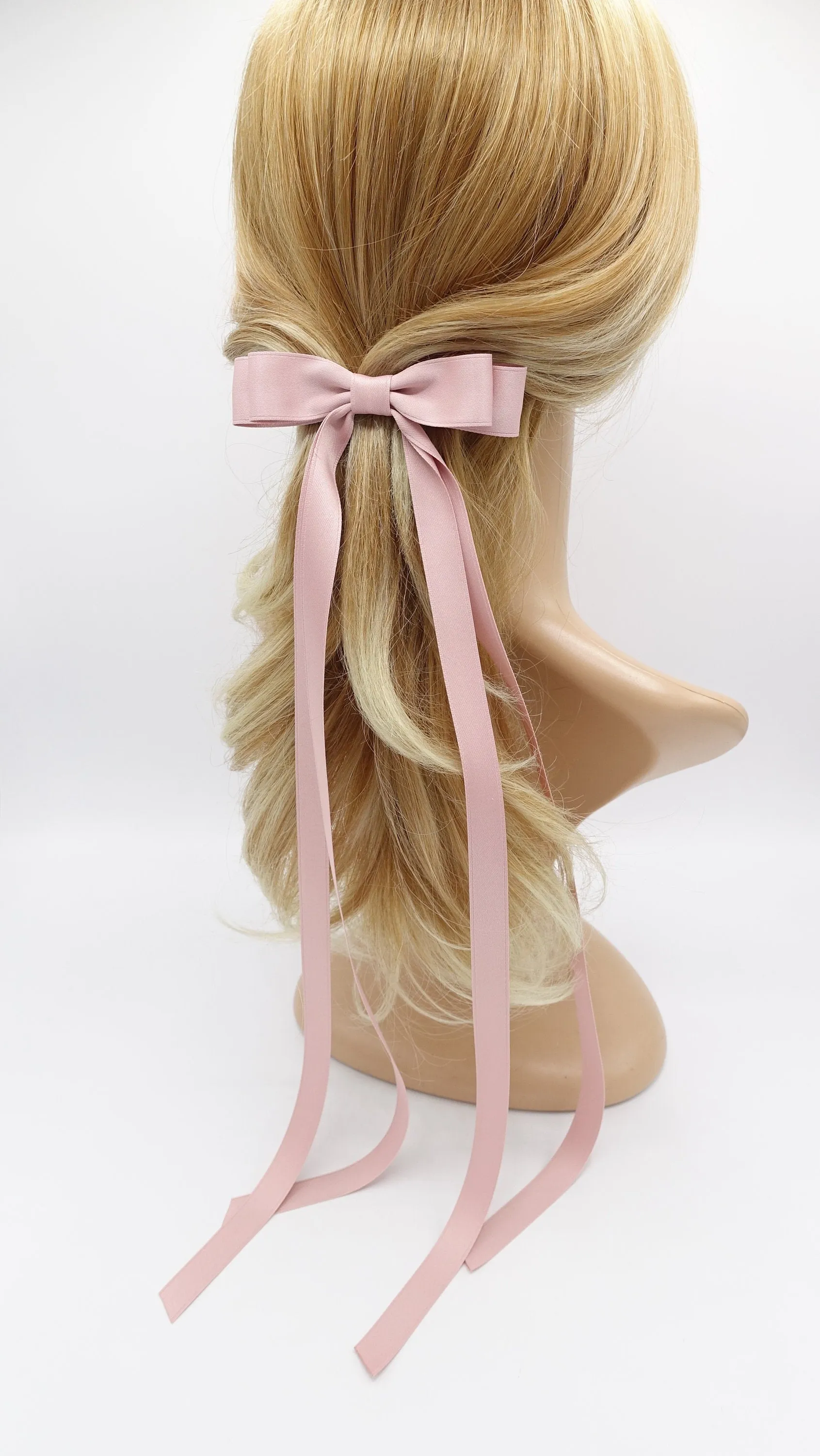 satin hair bow, extra long hair bow for women