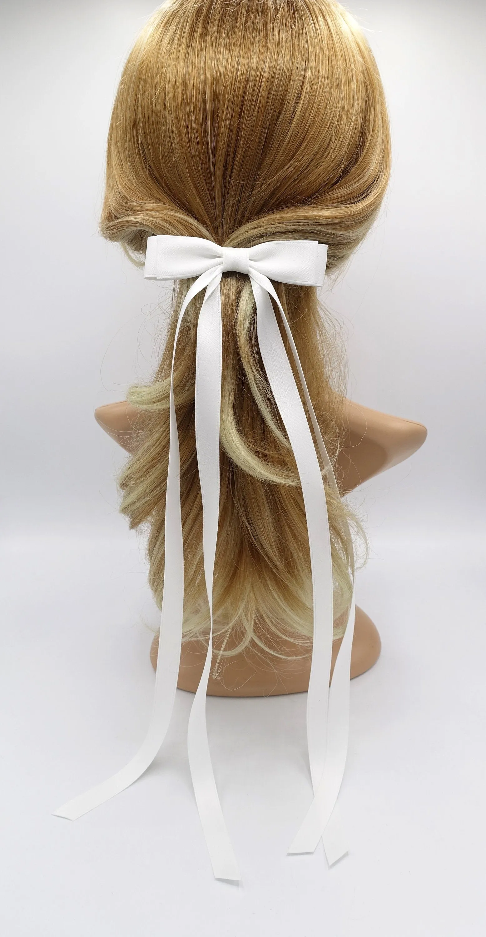 satin hair bow, extra long hair bow for women