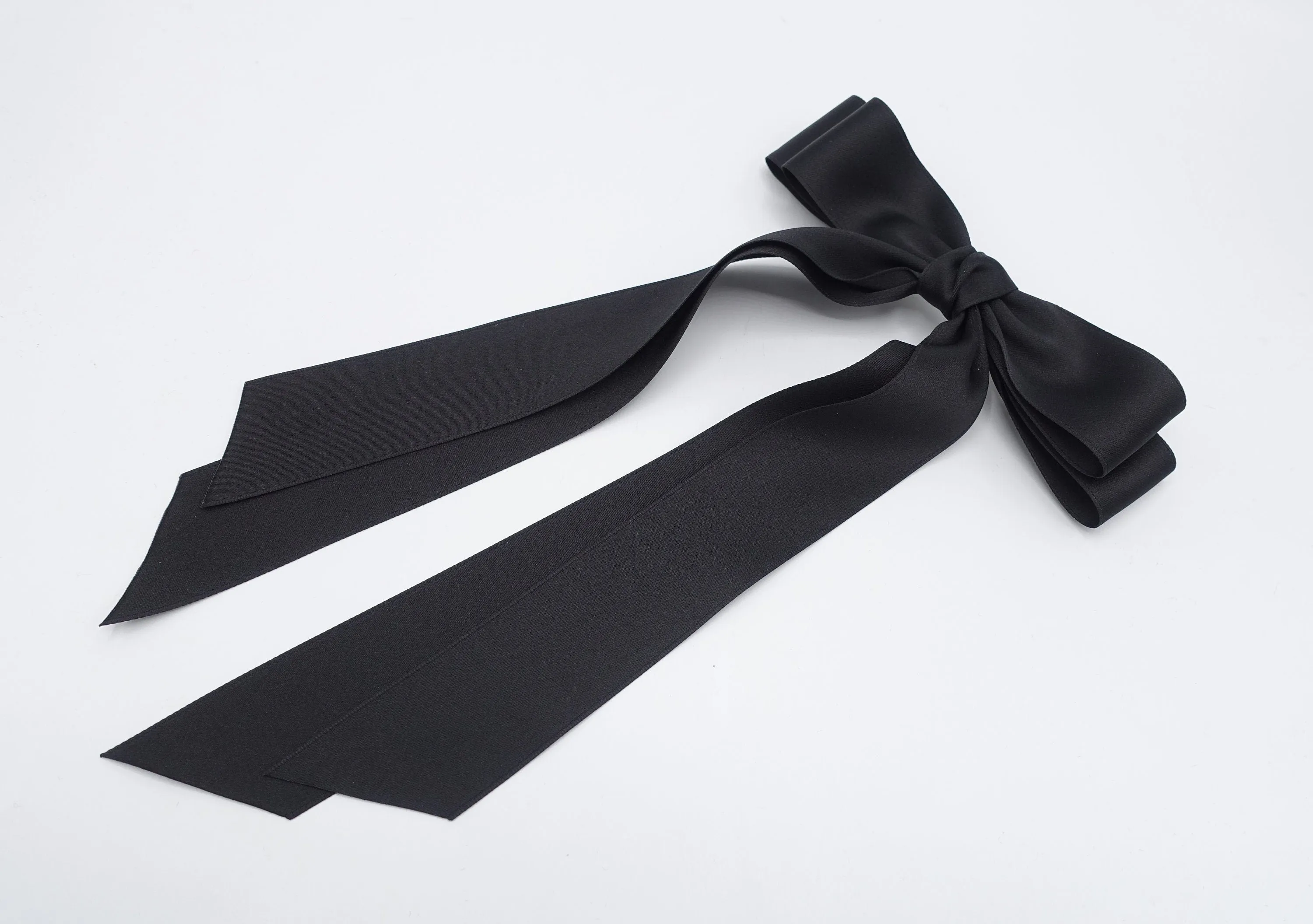 satin long tail hair bow for women