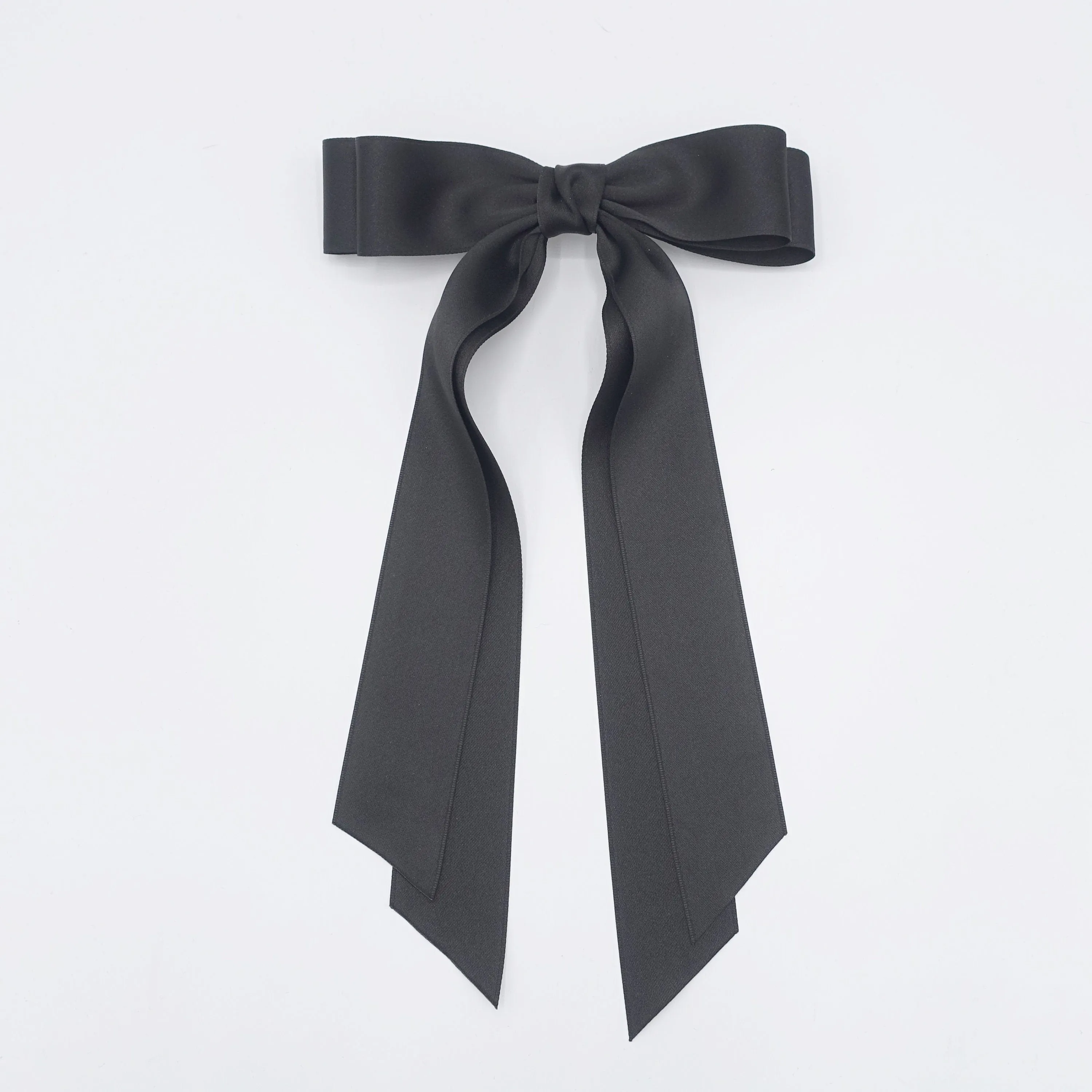 satin long tail hair bow for women