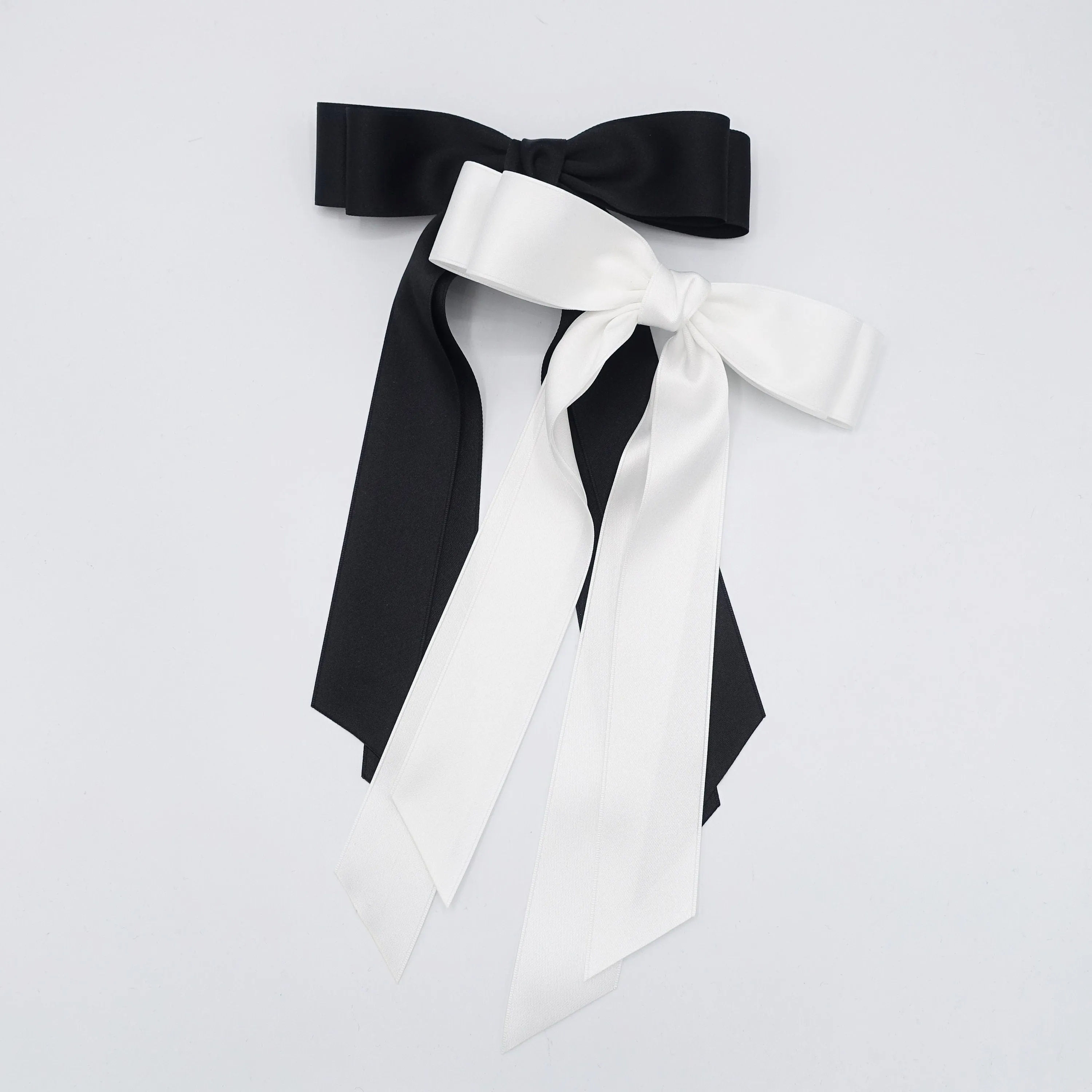 satin long tail hair bow for women