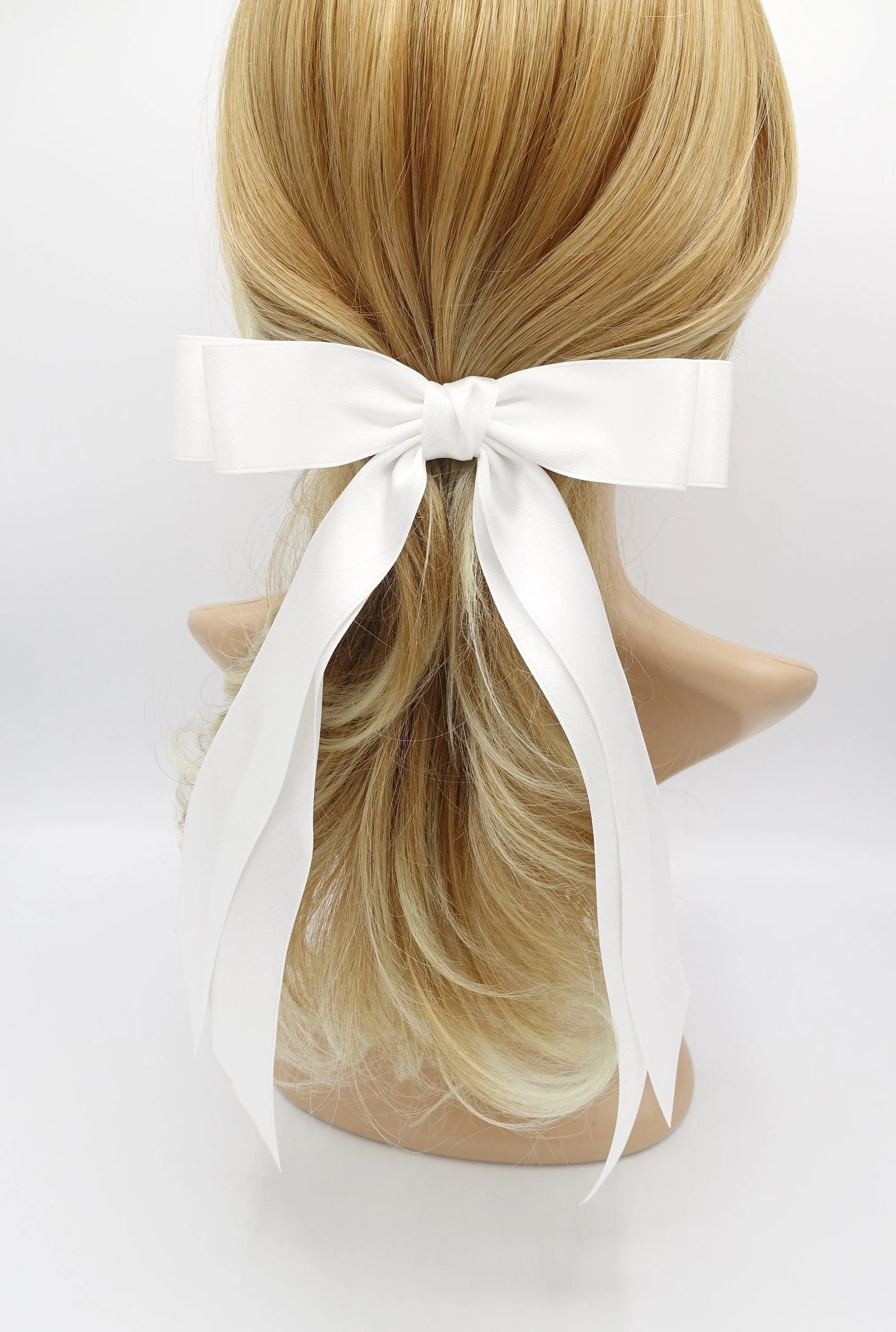 satin long tail hair bow for women