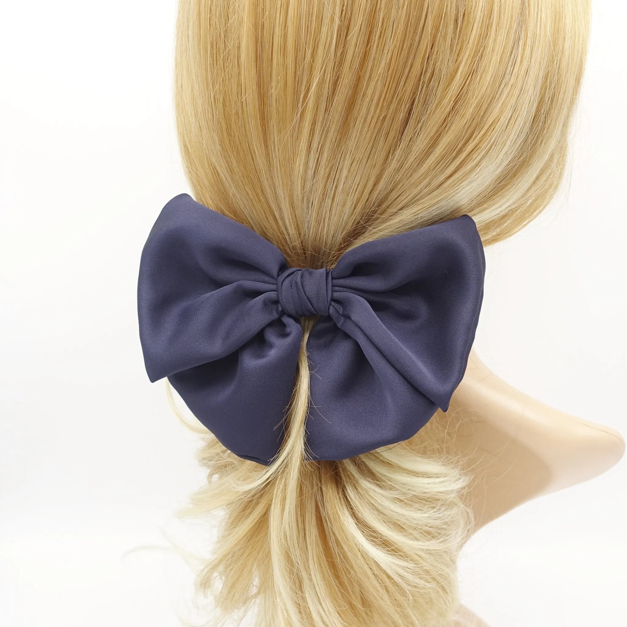 satin semicircle hair bow for women