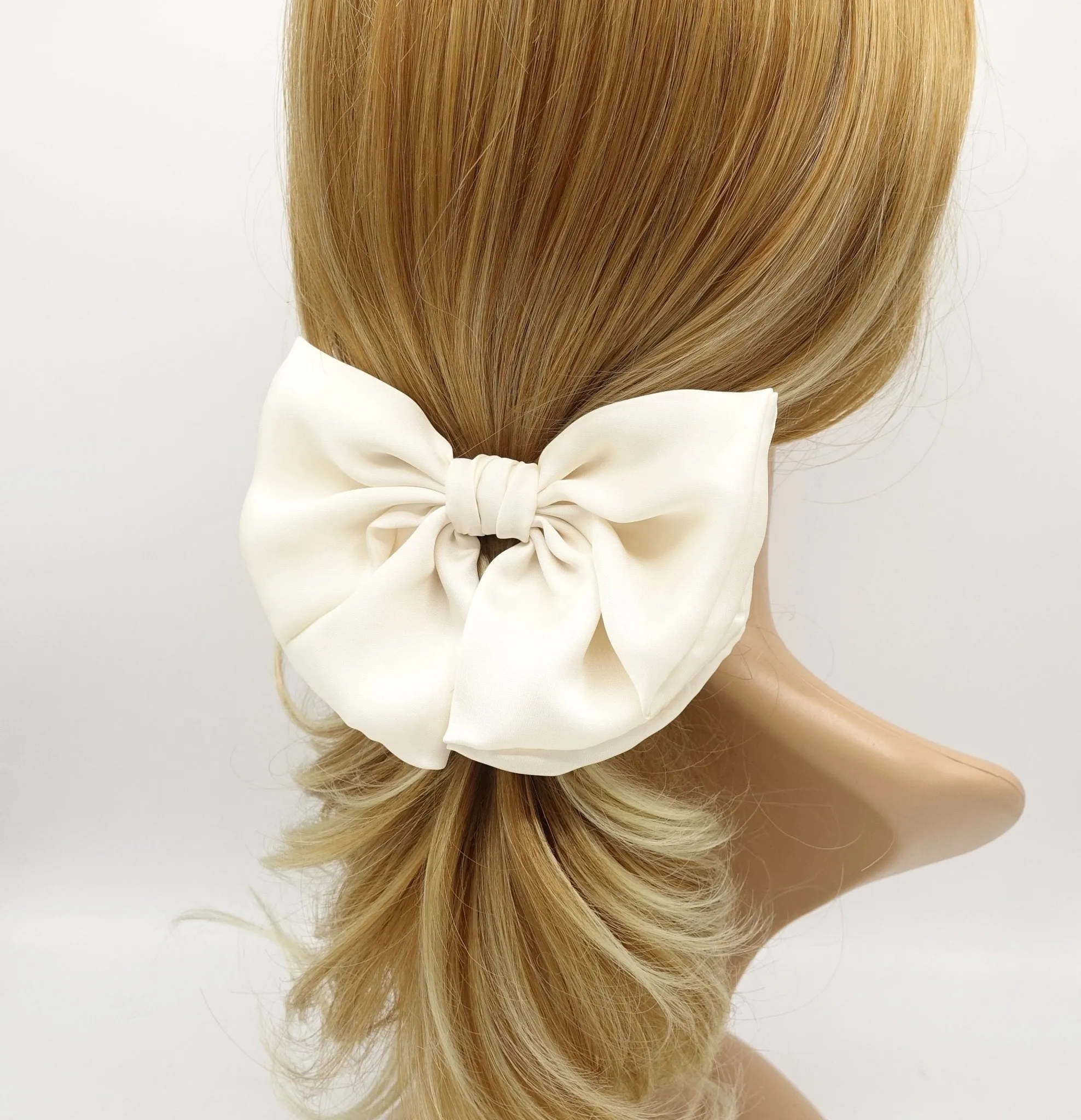 satin semicircle hair bow for women