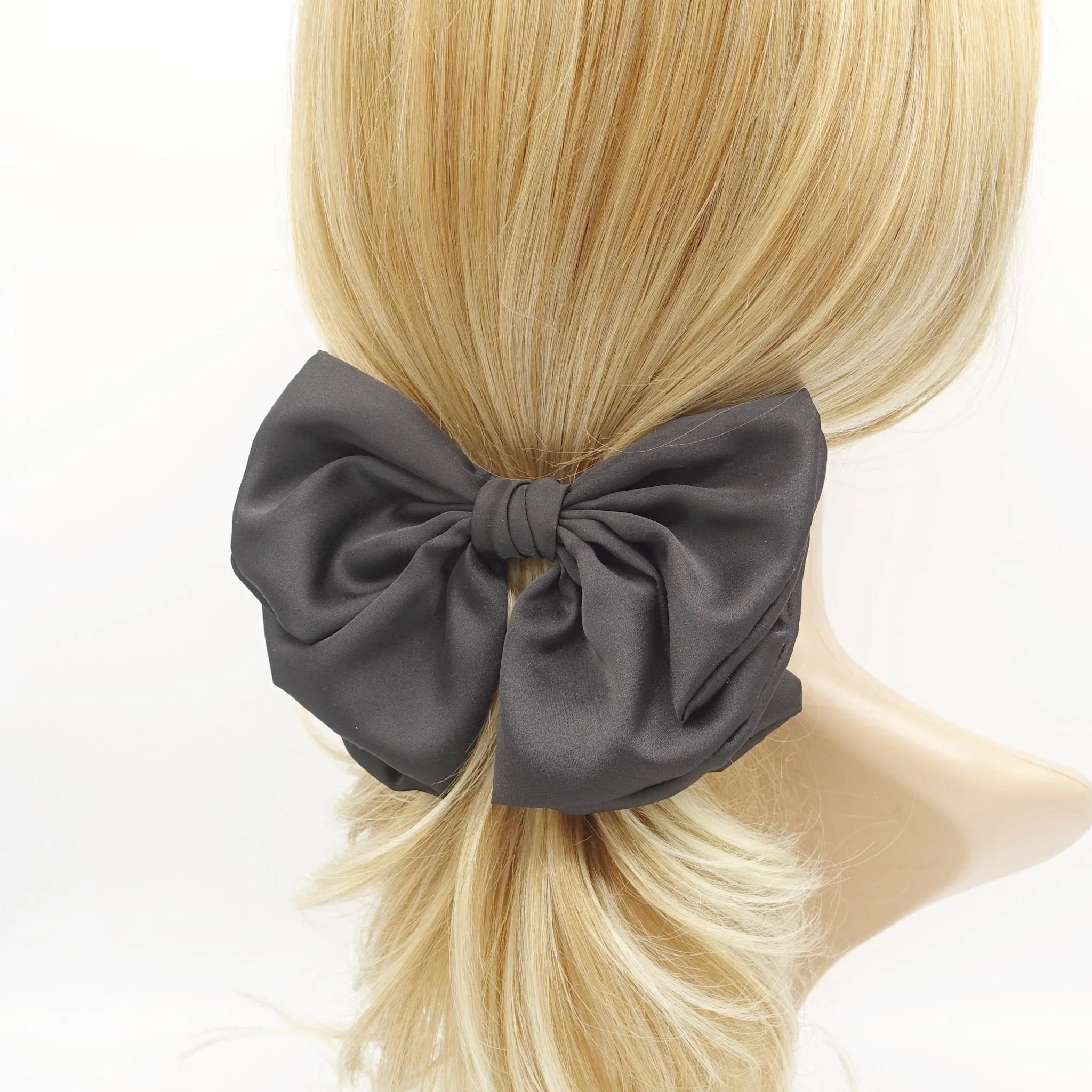 satin semicircle hair bow for women