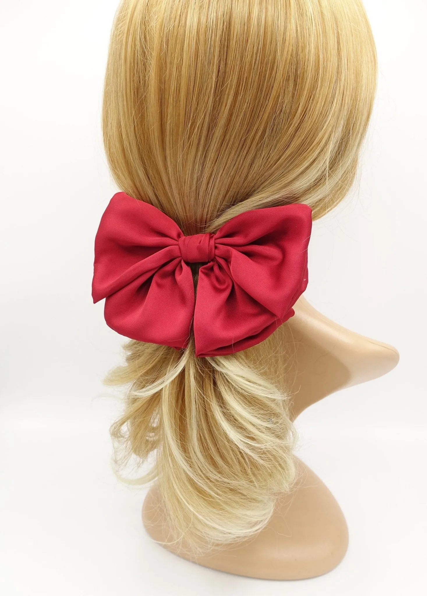 satin semicircle hair bow for women