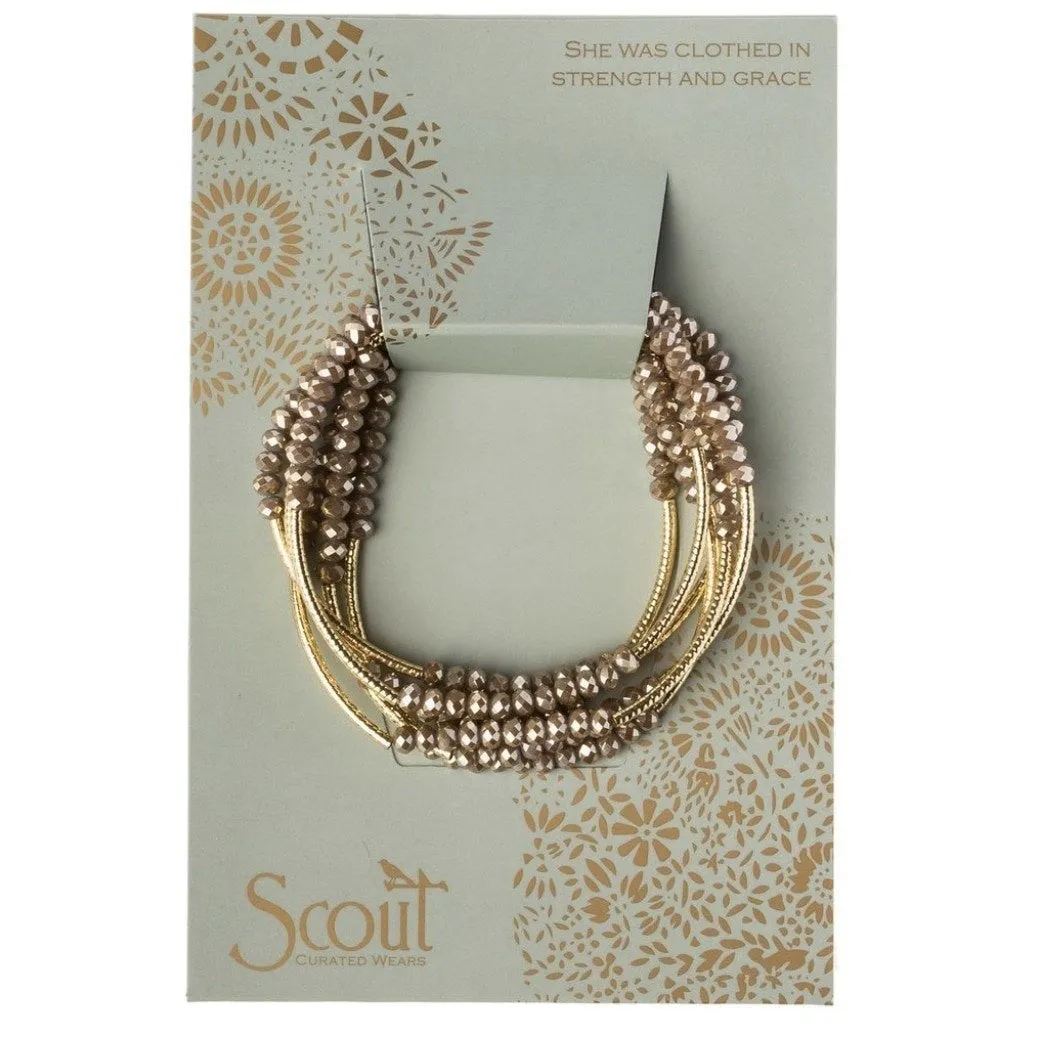 Scout Wrap Bracelet - Oyster / Gold