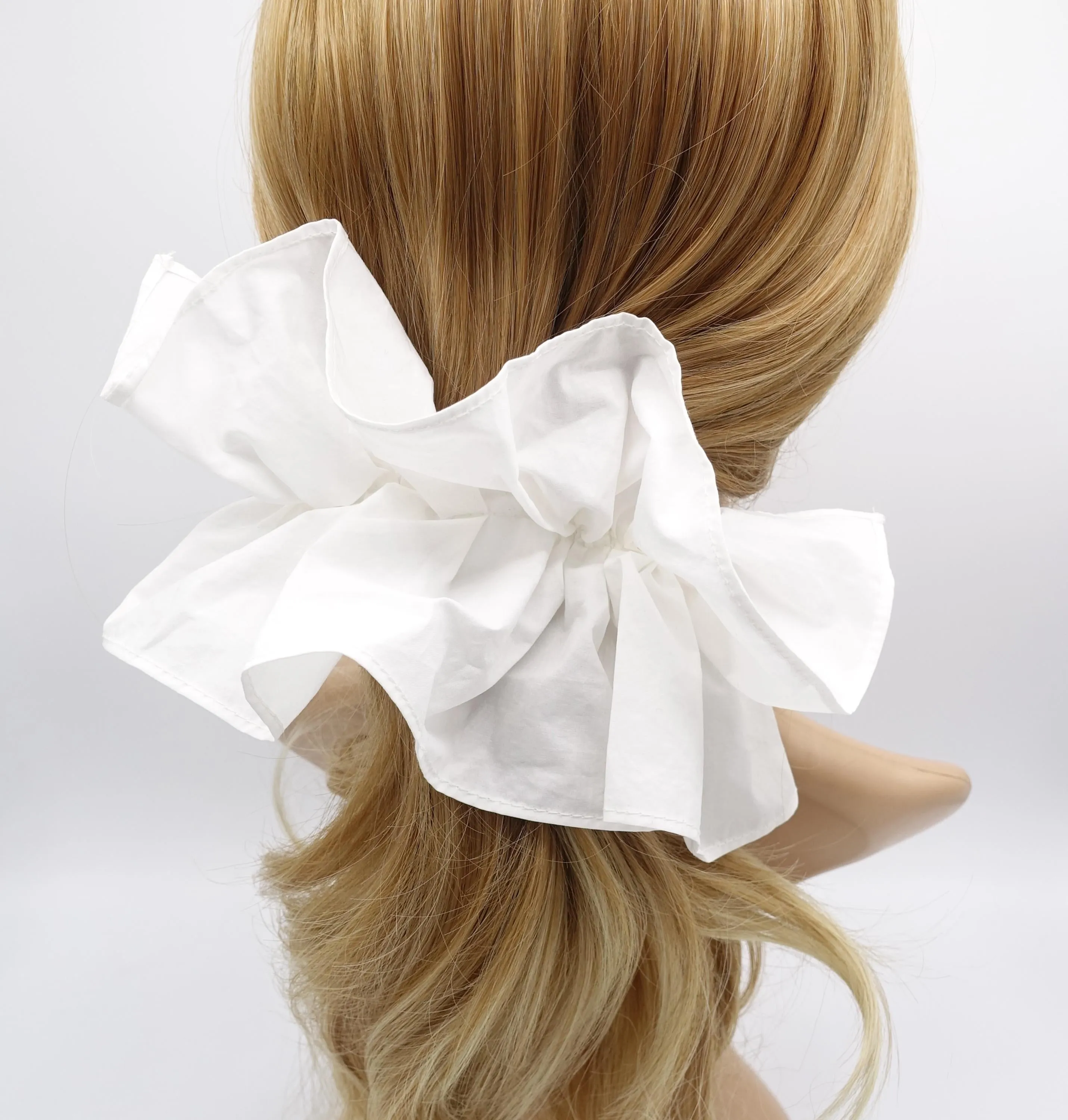 scrunchies hair barrette, ruffle bow hair barrette for women