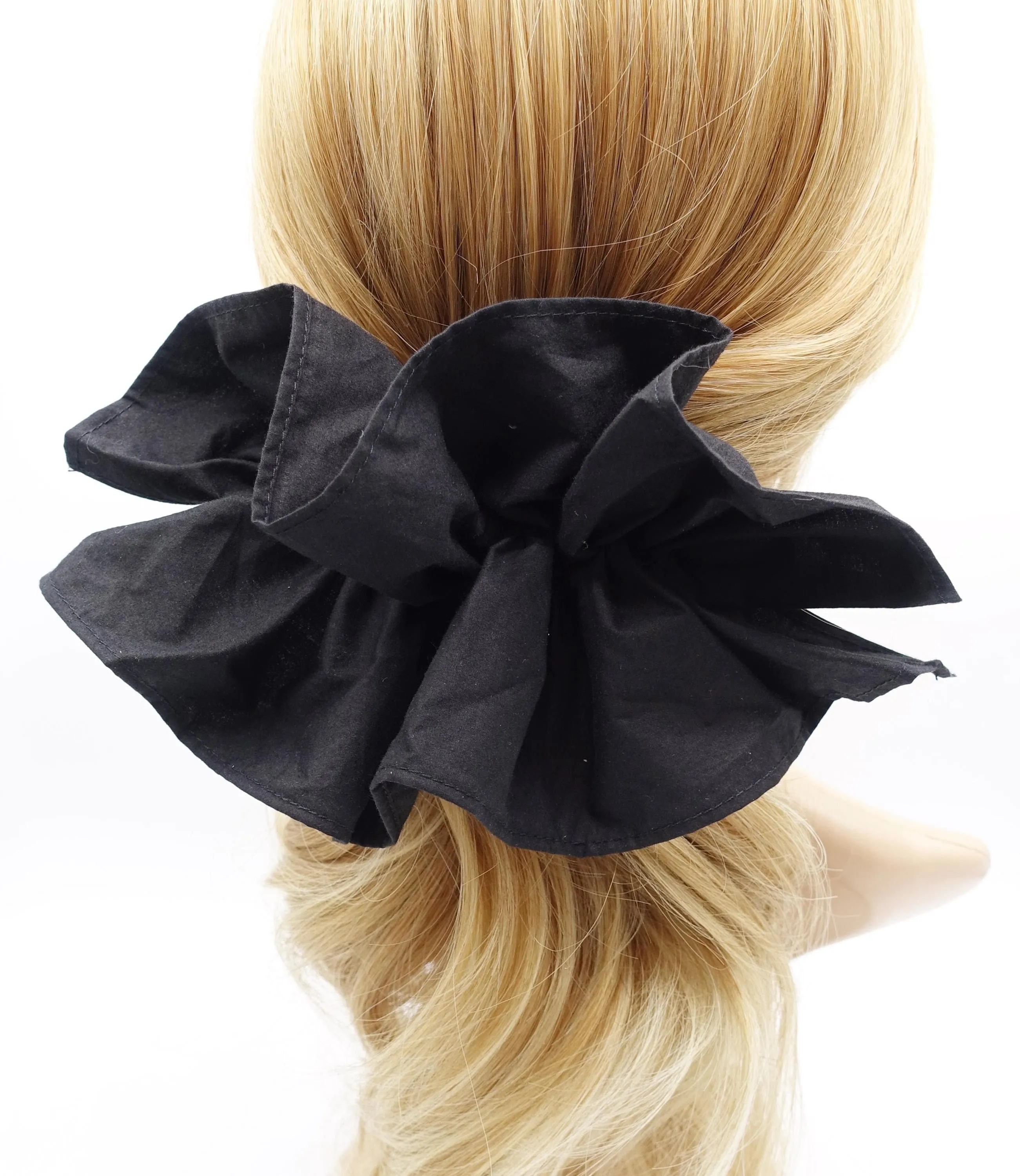 scrunchies hair barrette, ruffle bow hair barrette for women