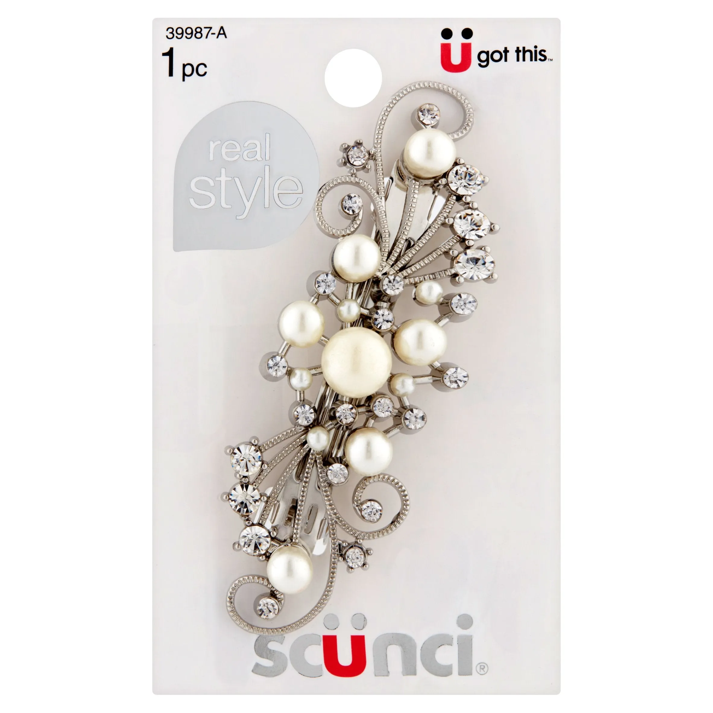 SCUNCI - Real Style Pearl Barrette - 1 Pack