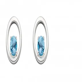 Semi Precious Blue Topaz Stud Earring E5827T