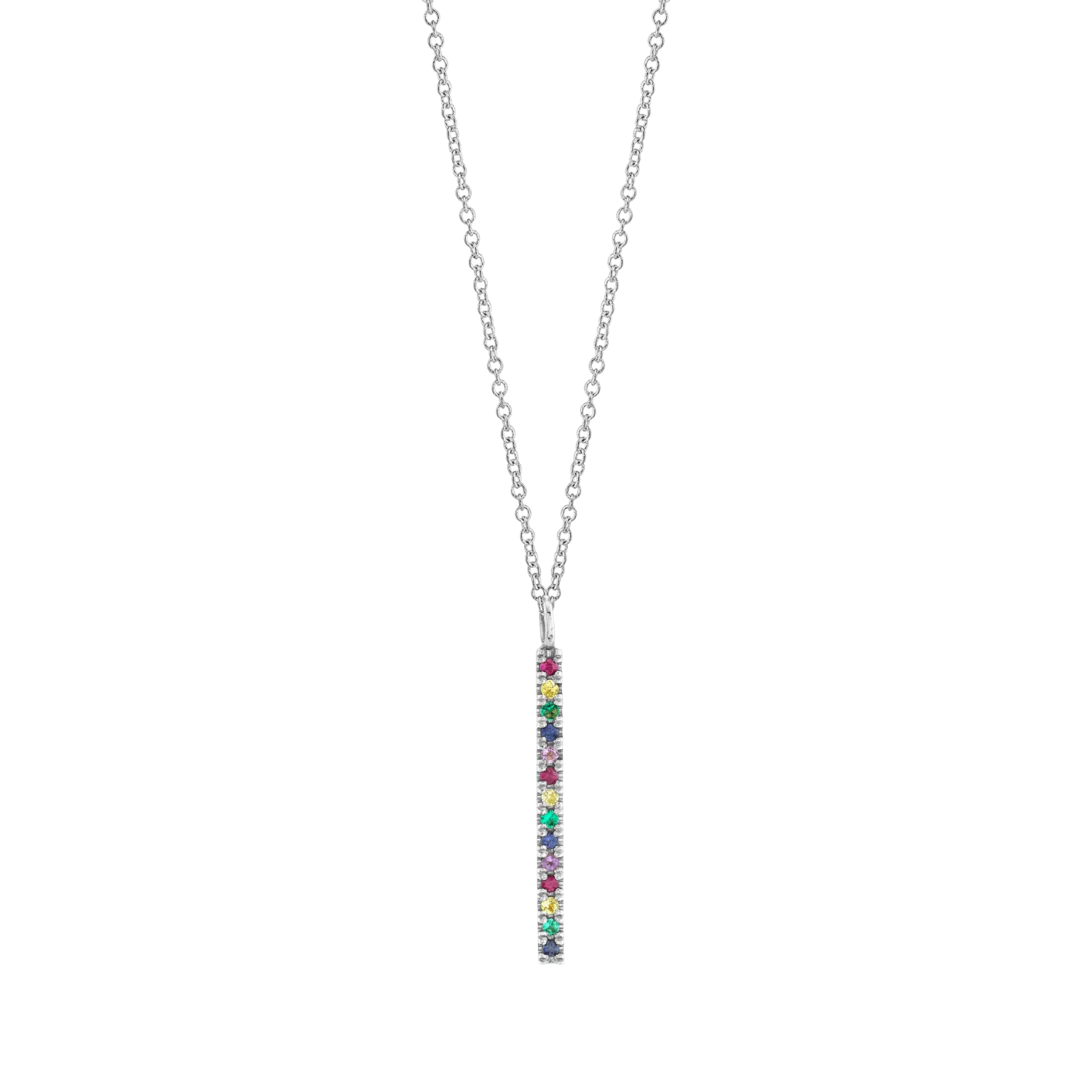 Short Bar Rainbow Necklace