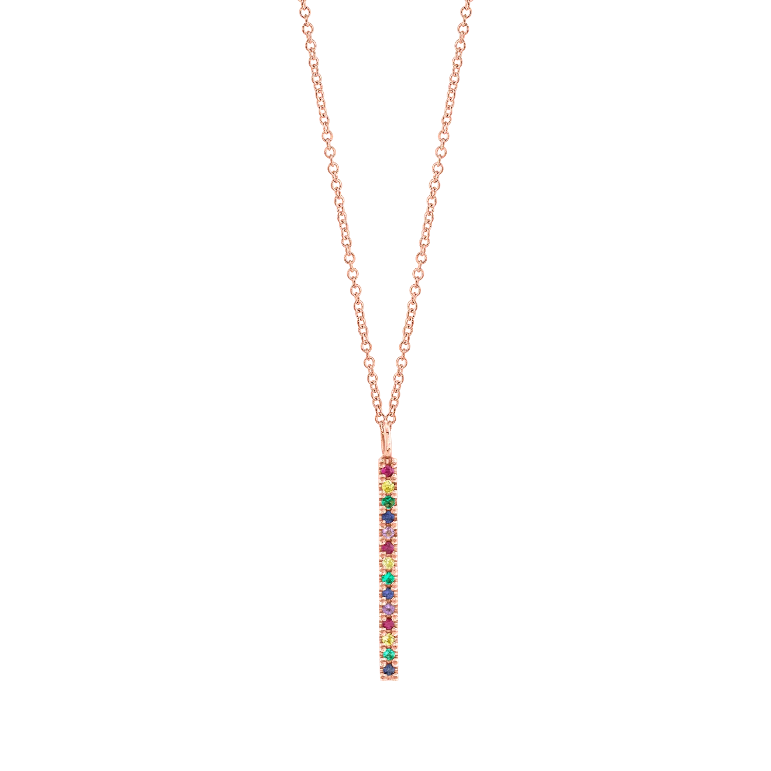 Short Bar Rainbow Necklace