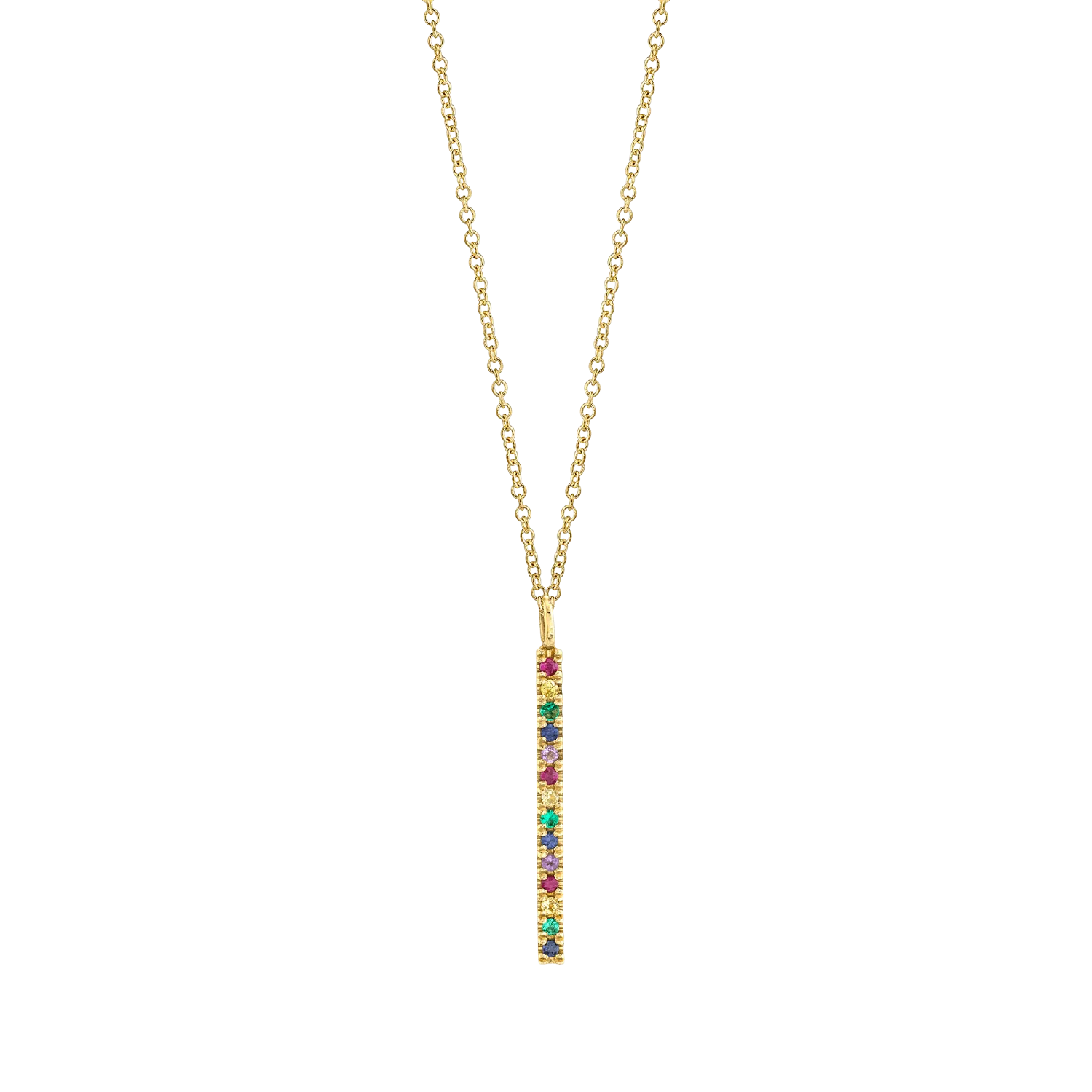 Short Bar Rainbow Necklace