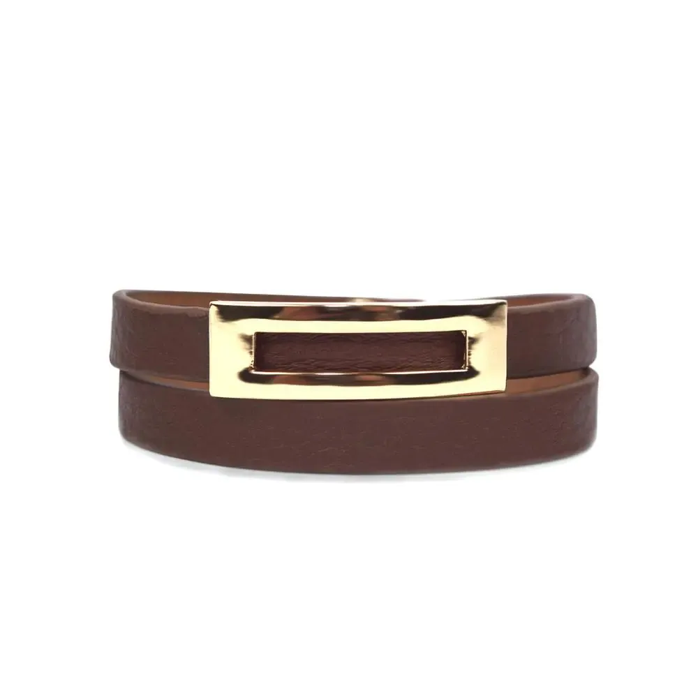 Sienna Buckled Leather Bracelet