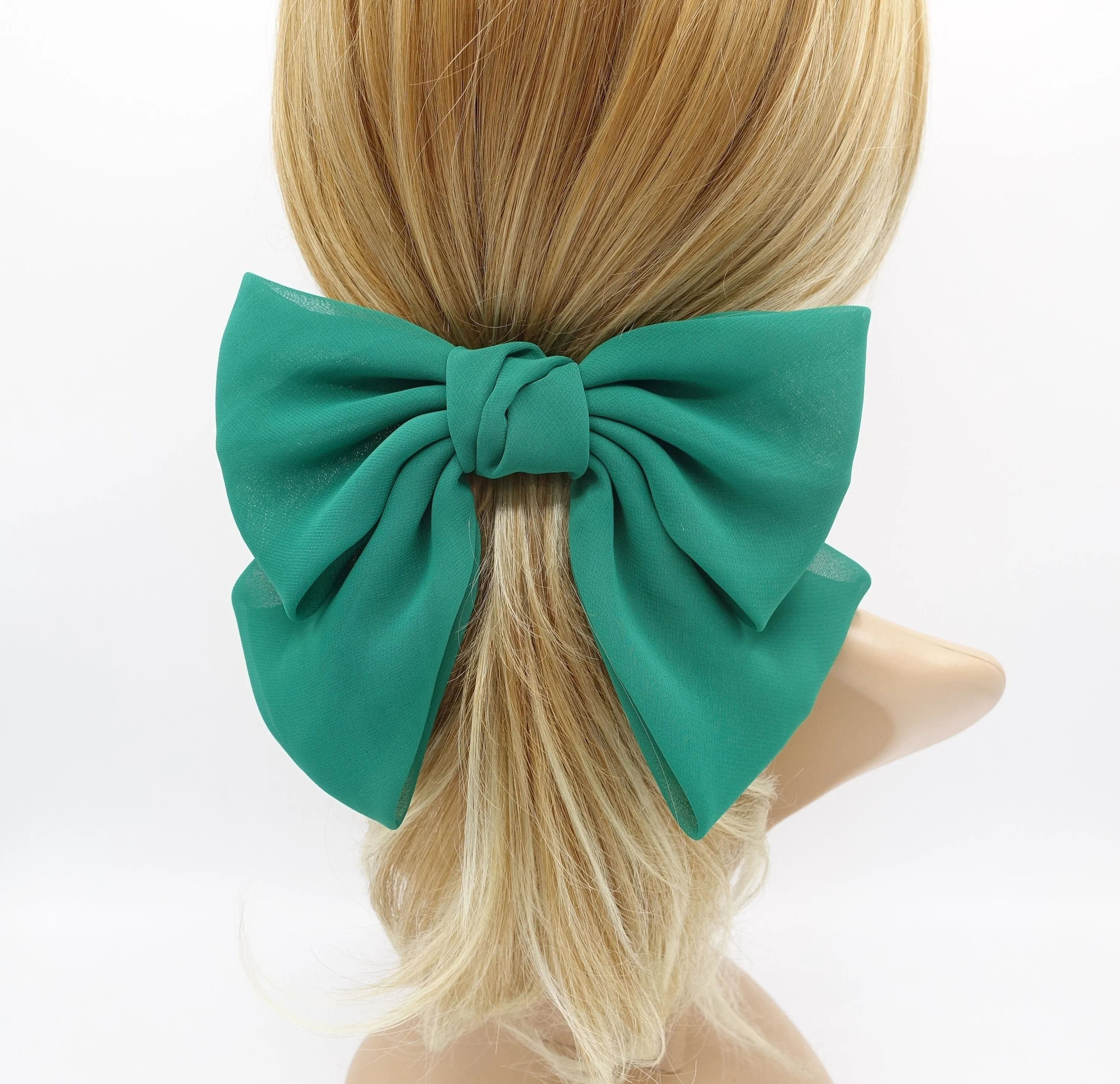 silky chiffon big K bow feminine hair accessory for women