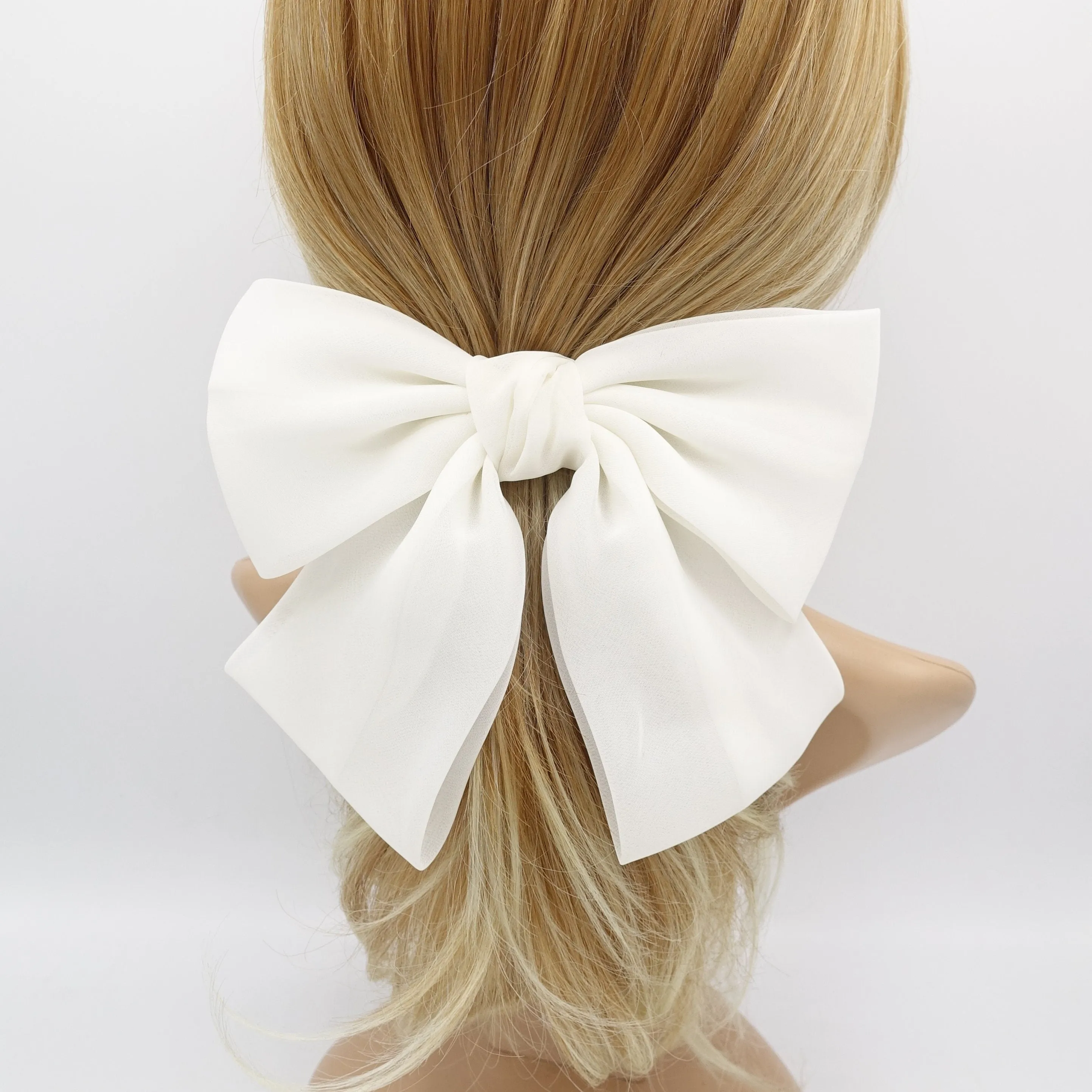 silky chiffon big K bow feminine hair accessory for women