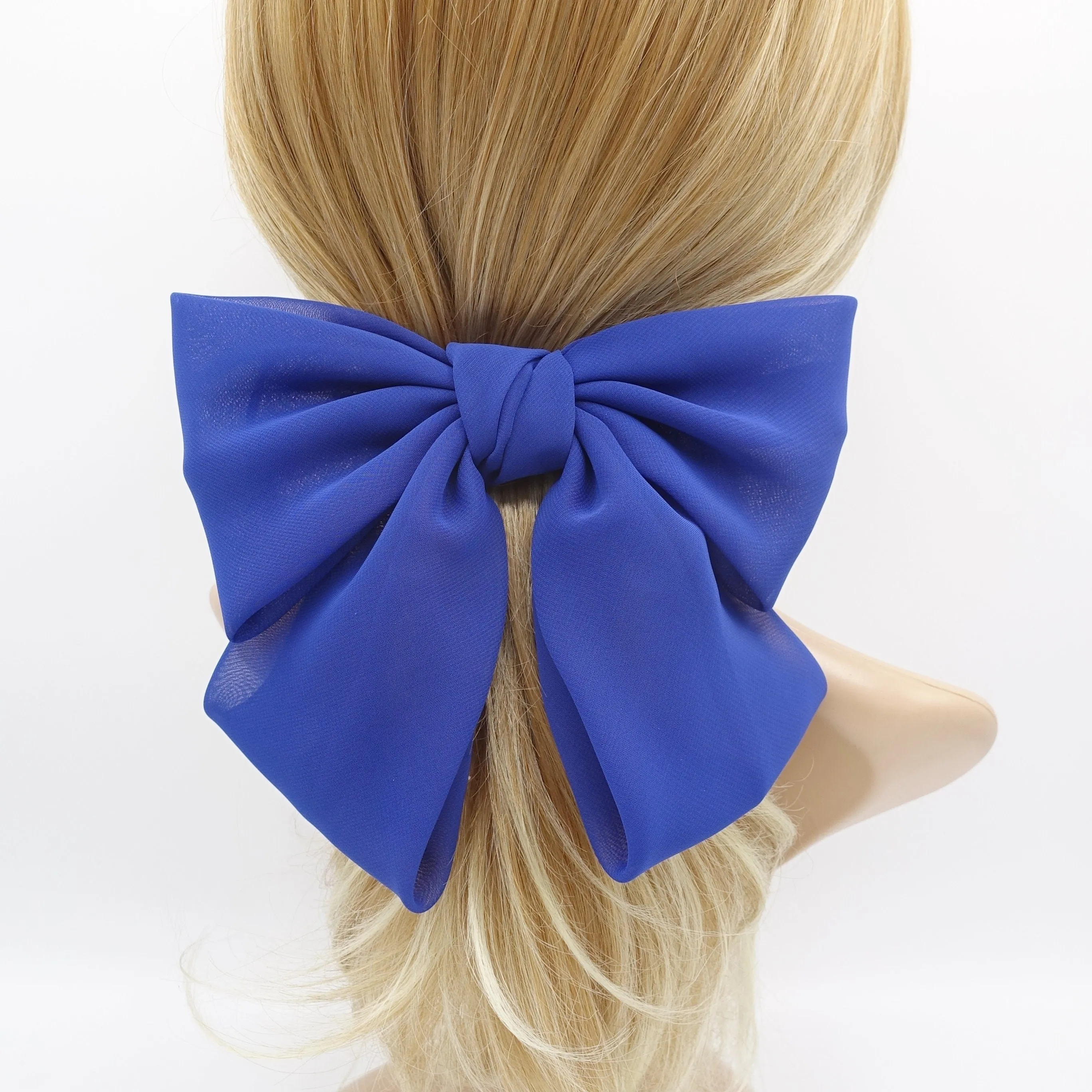 silky chiffon big K bow feminine hair accessory for women