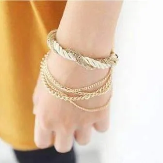 Silky Ropes and Chains Bracelet in Ivory for Woman