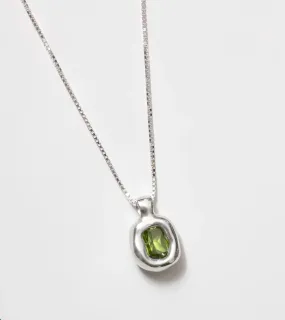 Silver and Green Freya Necklace