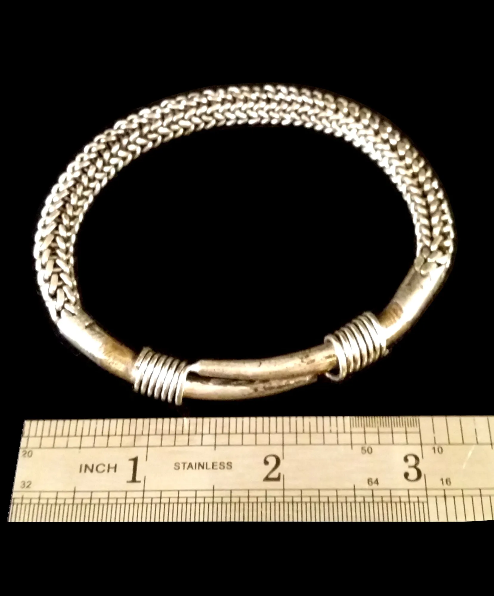 Silver Bracelet Wire Weave Norse Viking Style