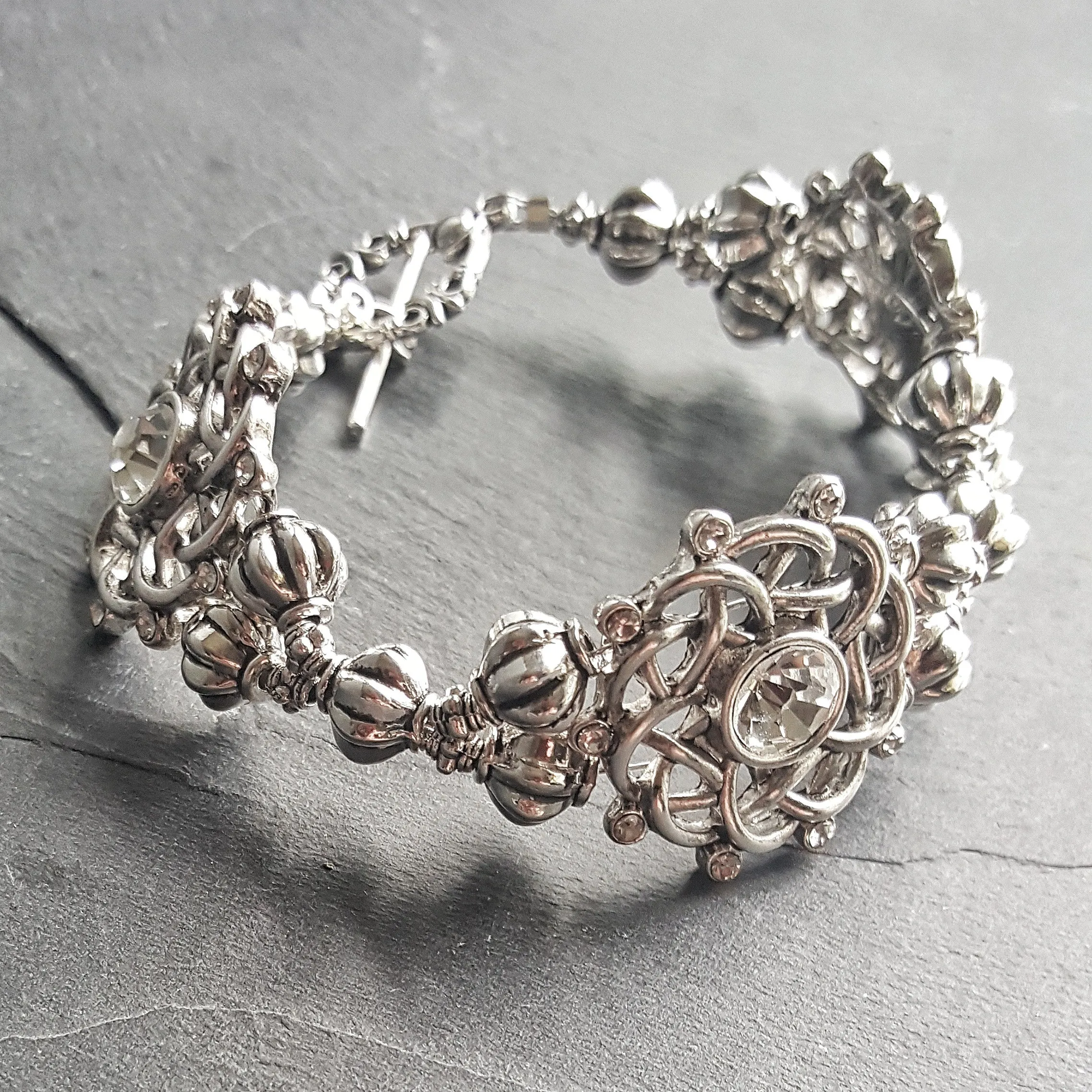 Silver Celtic Knot Cocktail Bracelet Fantasy Jewelry