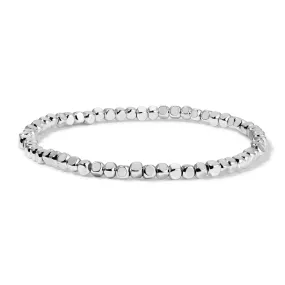 Silver Cube Bead Bracelet - 3mm