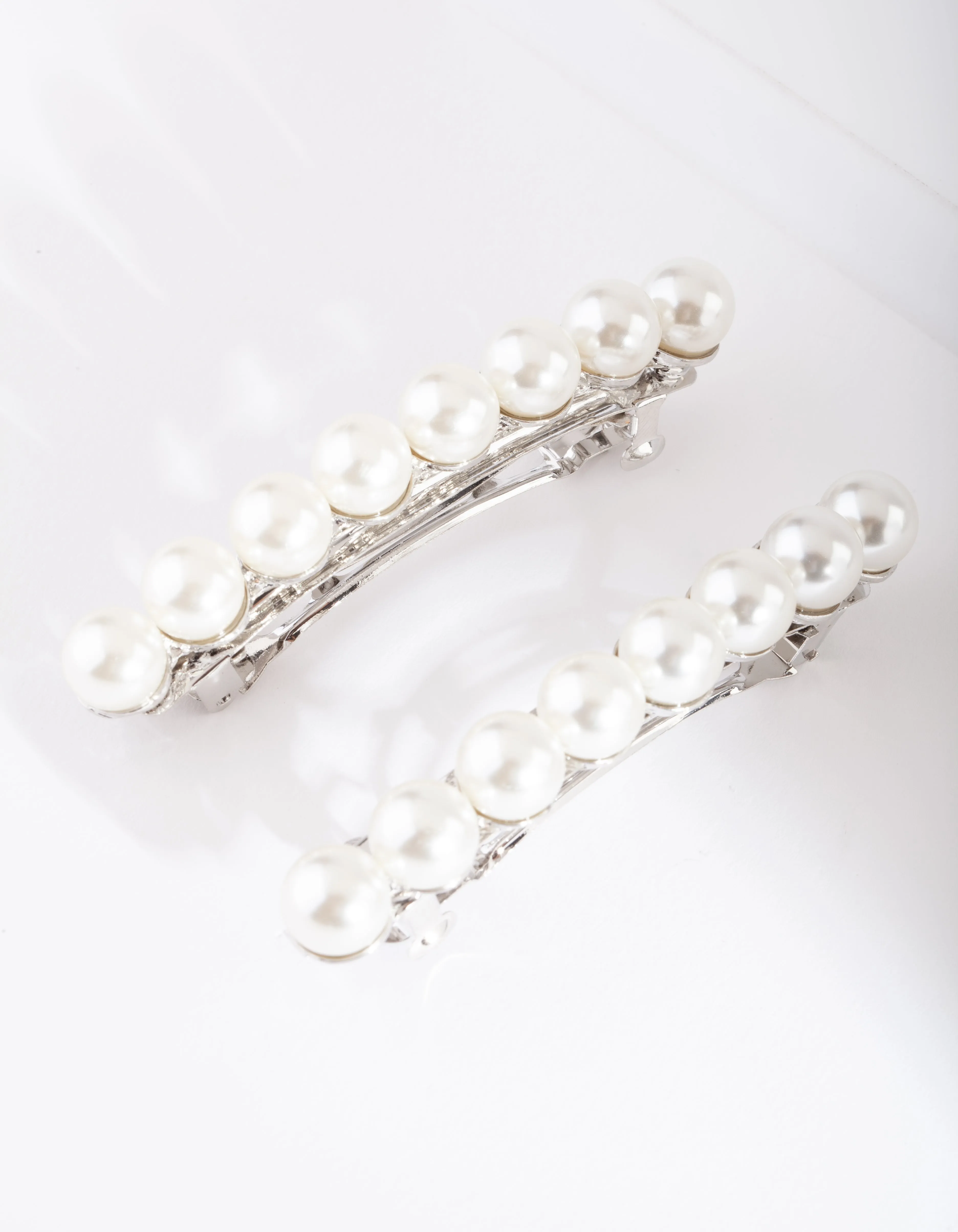 Silver Pearl Barrette Pack