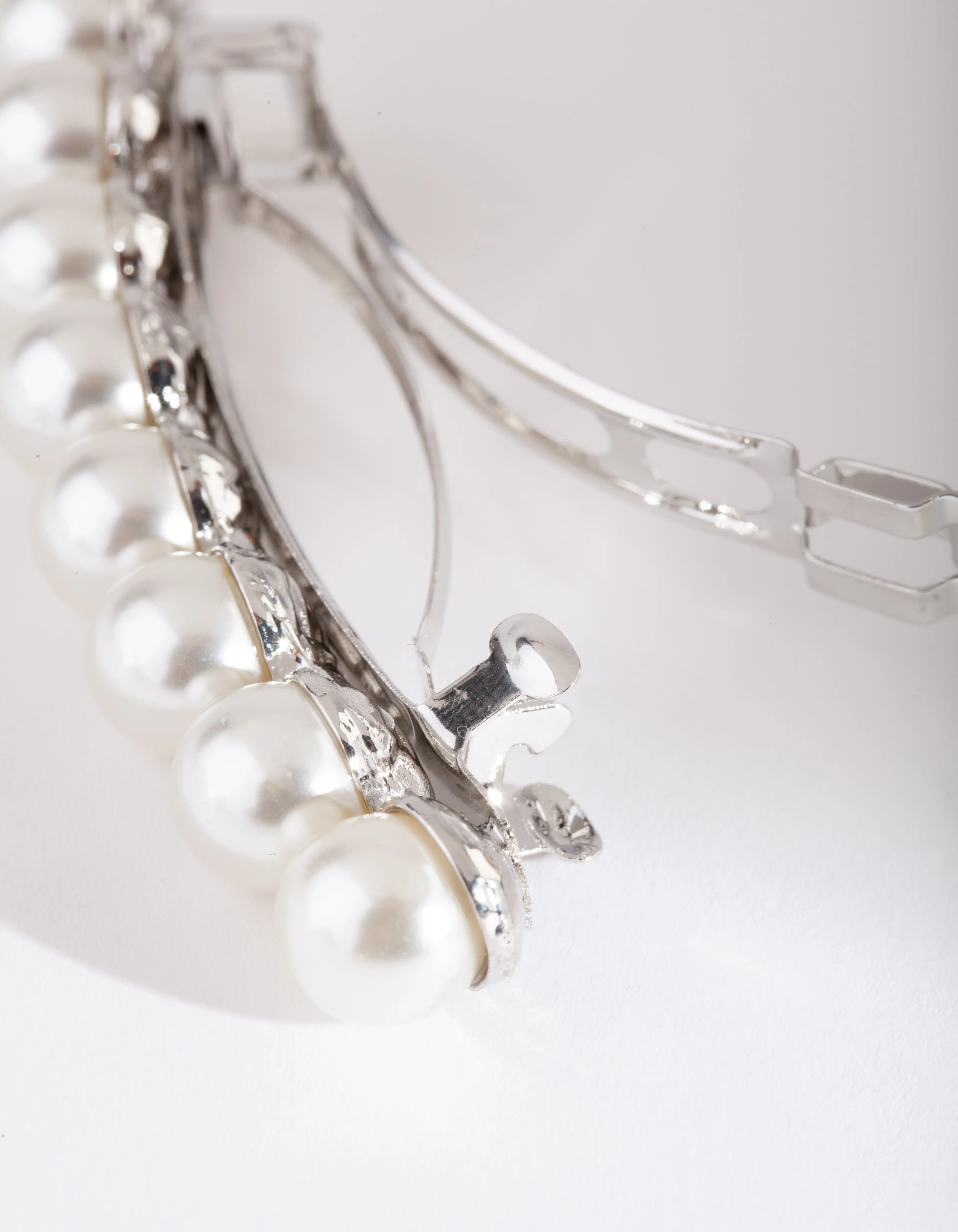 Silver Pearl Barrette Pack